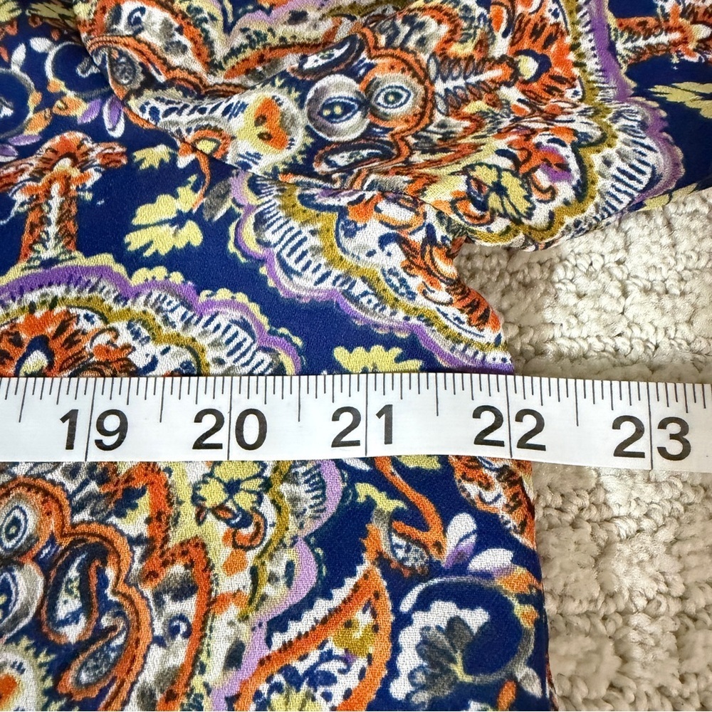 Antalia Femme Elegant Paisley Women's Blouse - Blue and Orange - Picture 5 of 7